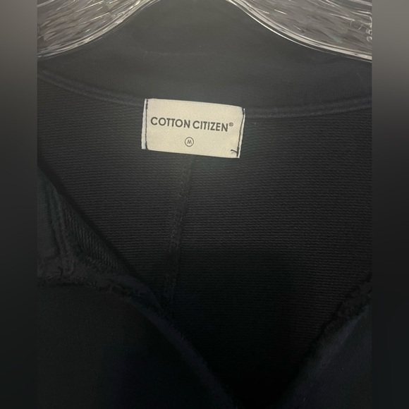 Cotton Citizen Navy Blue V-Neck Sweatshirt with Frayed Collar - Picture 3 of 7